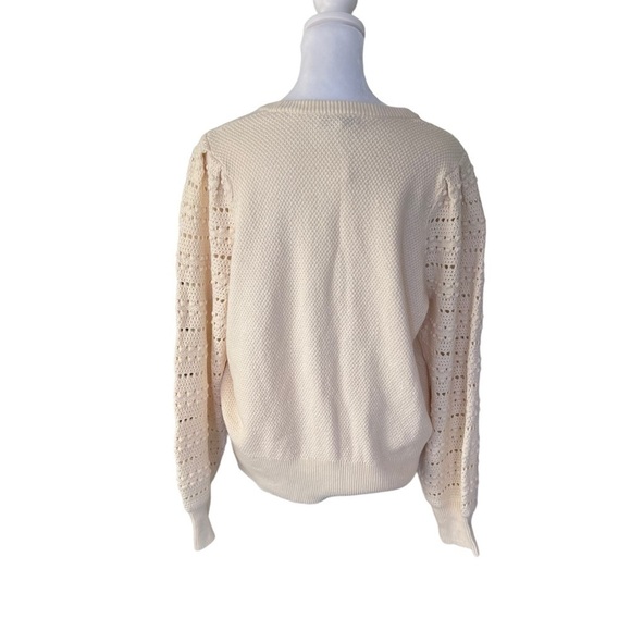 Madewell - NWT Bobble-Sleeve Pullover Lightweight Wool Blend Sweater Sz L - Picture 6 of 8